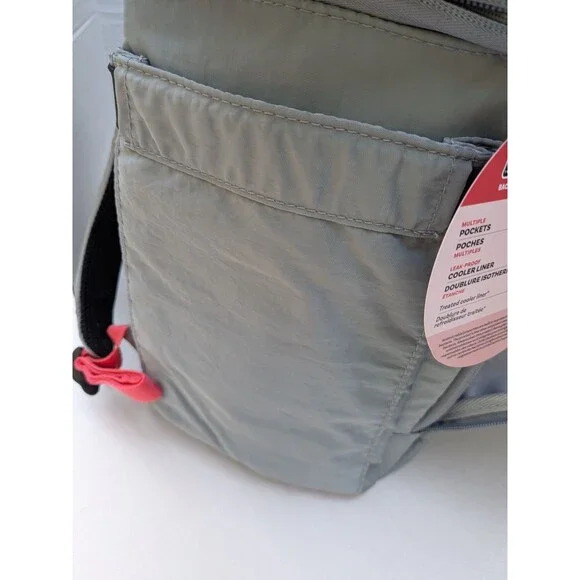 Coleman Grey Collapsible Insulated Backpack Cooler Bag Lunch Travel NEW - Picture 9 of 10